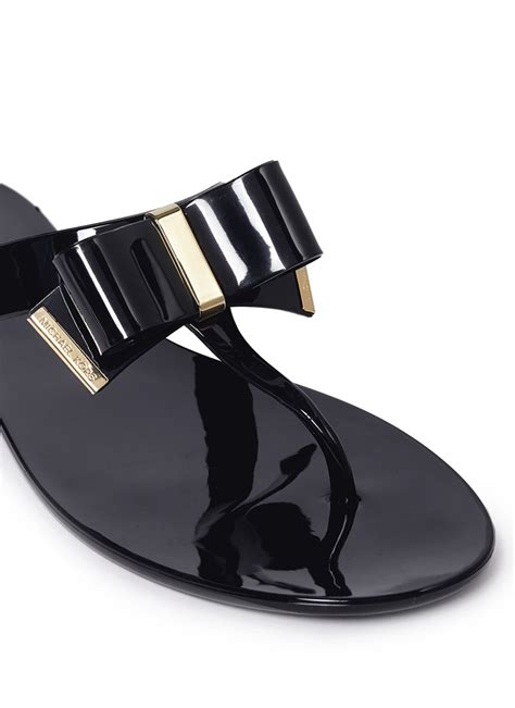 michael kors black bow sandals
